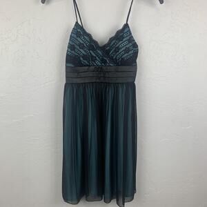Y2K Teeze Me Dress Womens Small Black Teal Lace Babydoll 90s Fairy Coquette